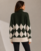 Argyle Turtleneck Sweater