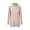 Beige cashmere wool turtleneck sweater on a white background