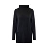 Black cashmere wool turtleneck dress on a white background