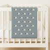 Cotton Baby Blanket with Sheep - Blue