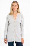 Cashmere Wool Long Cardigan - Gray