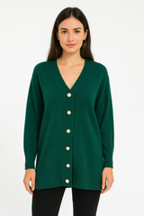 Cashmere Wool Long Cardigan - Green