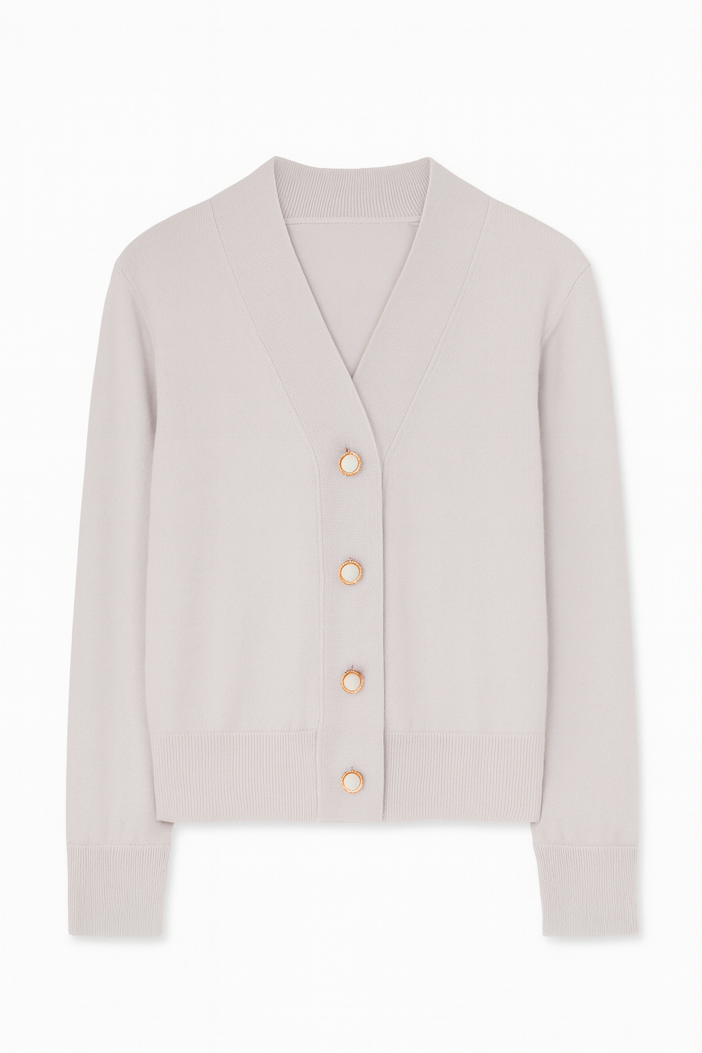 Cashmere Wool Short Cardigan - Gray