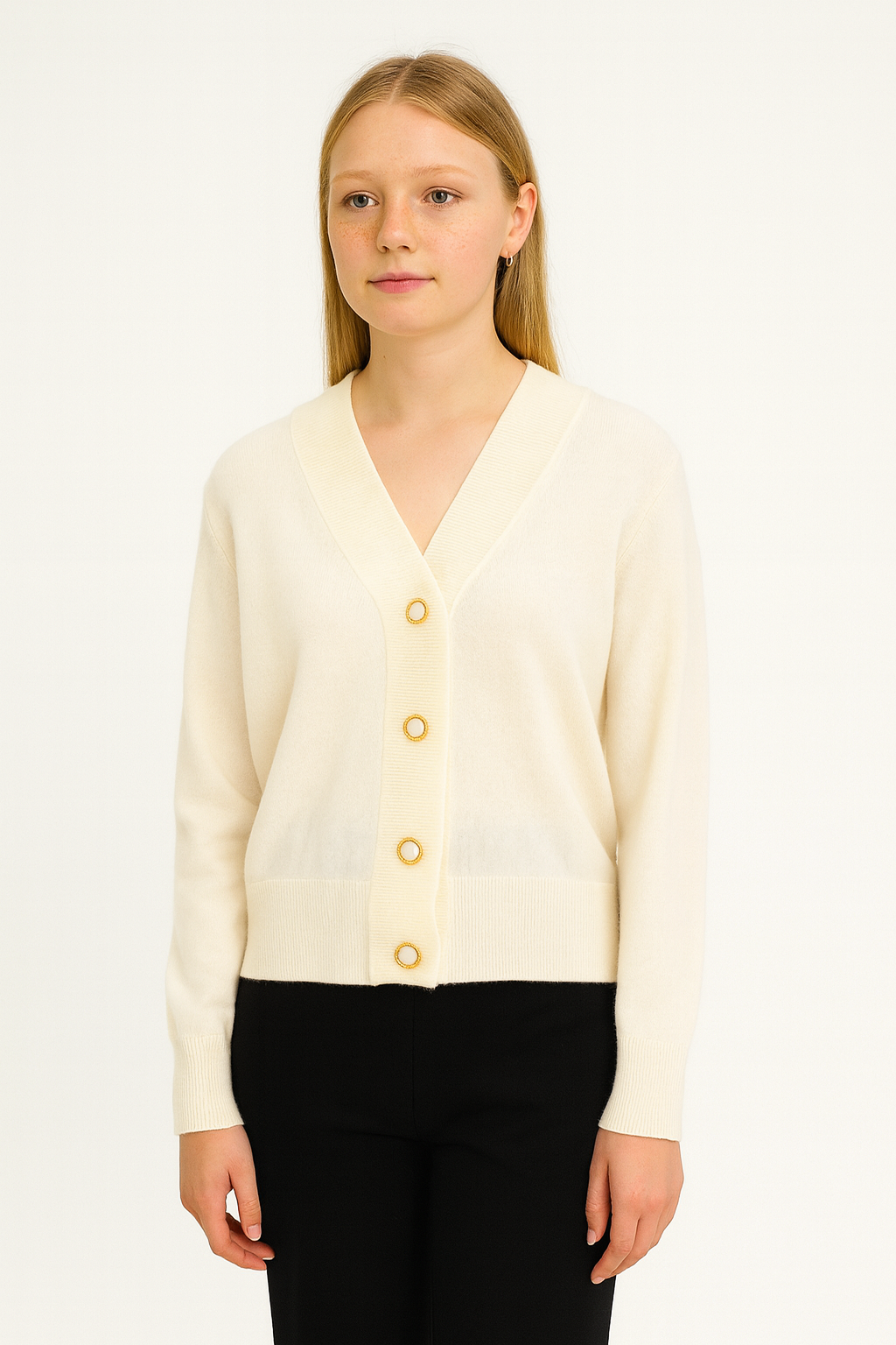 Cashmere Wool Short Cardigan