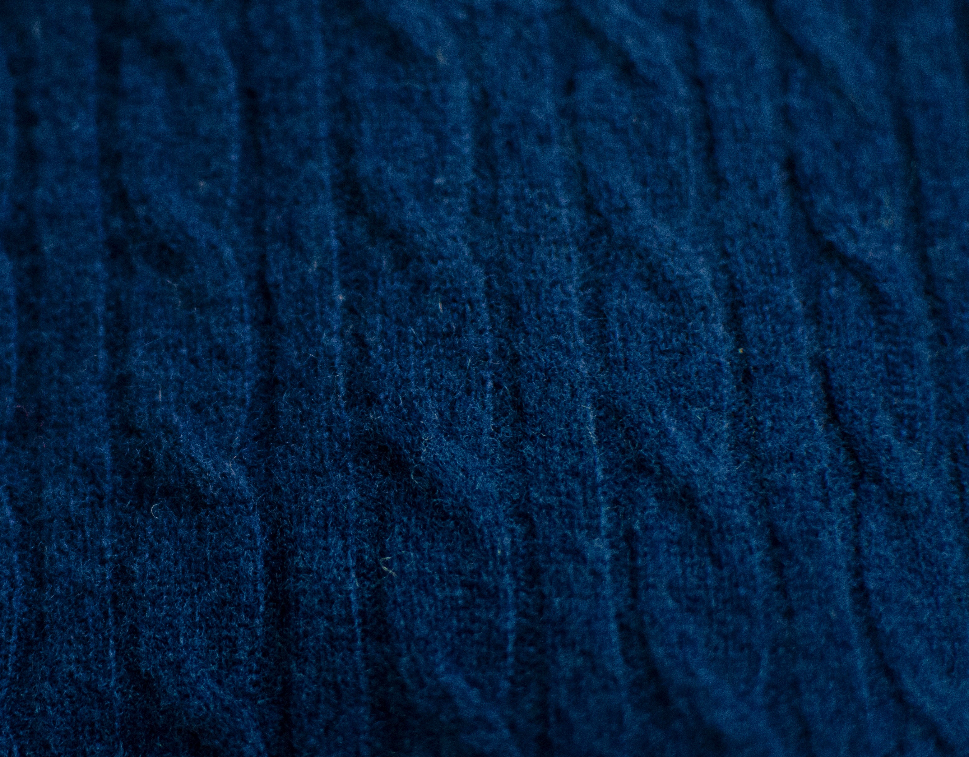 Cashmere Wool Cable Crewneck Unisex Sweater - Navy