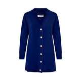 Cashmere Wool Long Cardigan - Navy