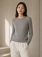 Cotton Cable Crewneck - Gray