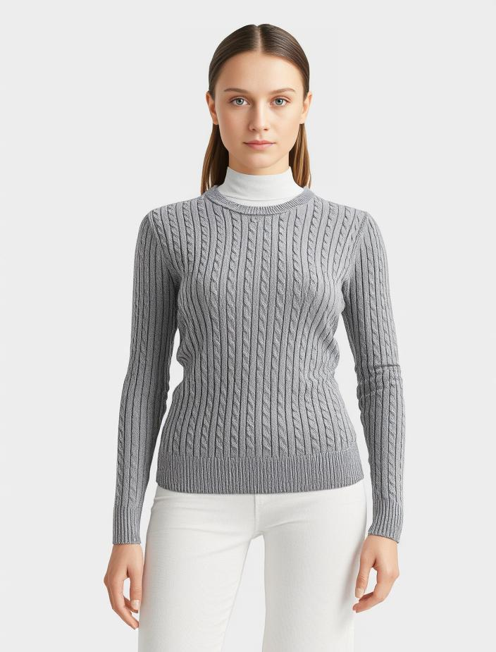 Cotton Cable Crewneck
