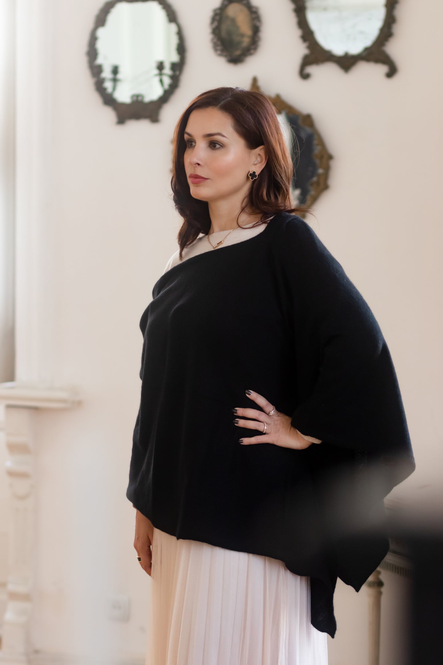 Cashmere Wool Shawl - Black