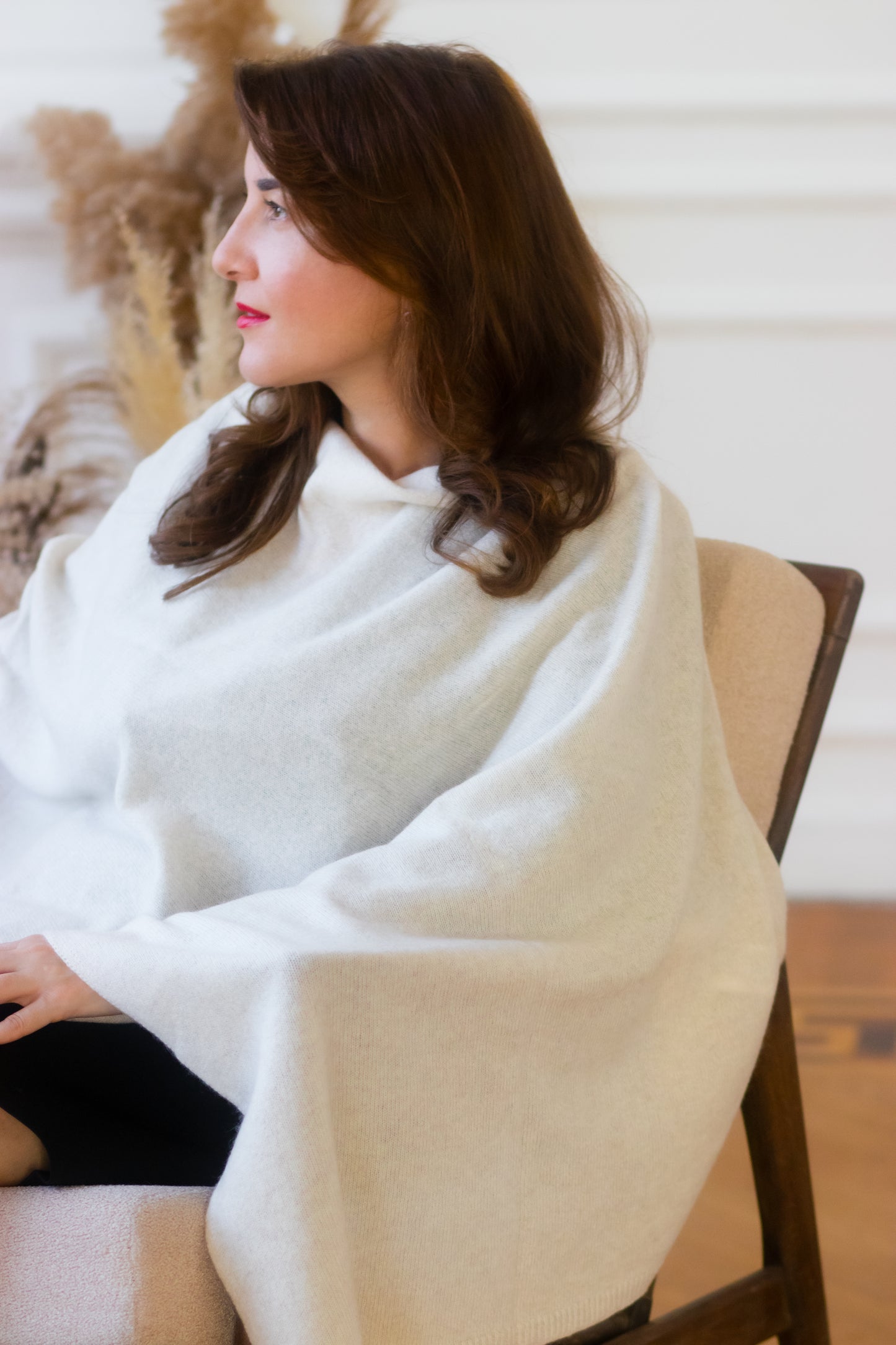 Pure Cashmere Shawl - Pearl