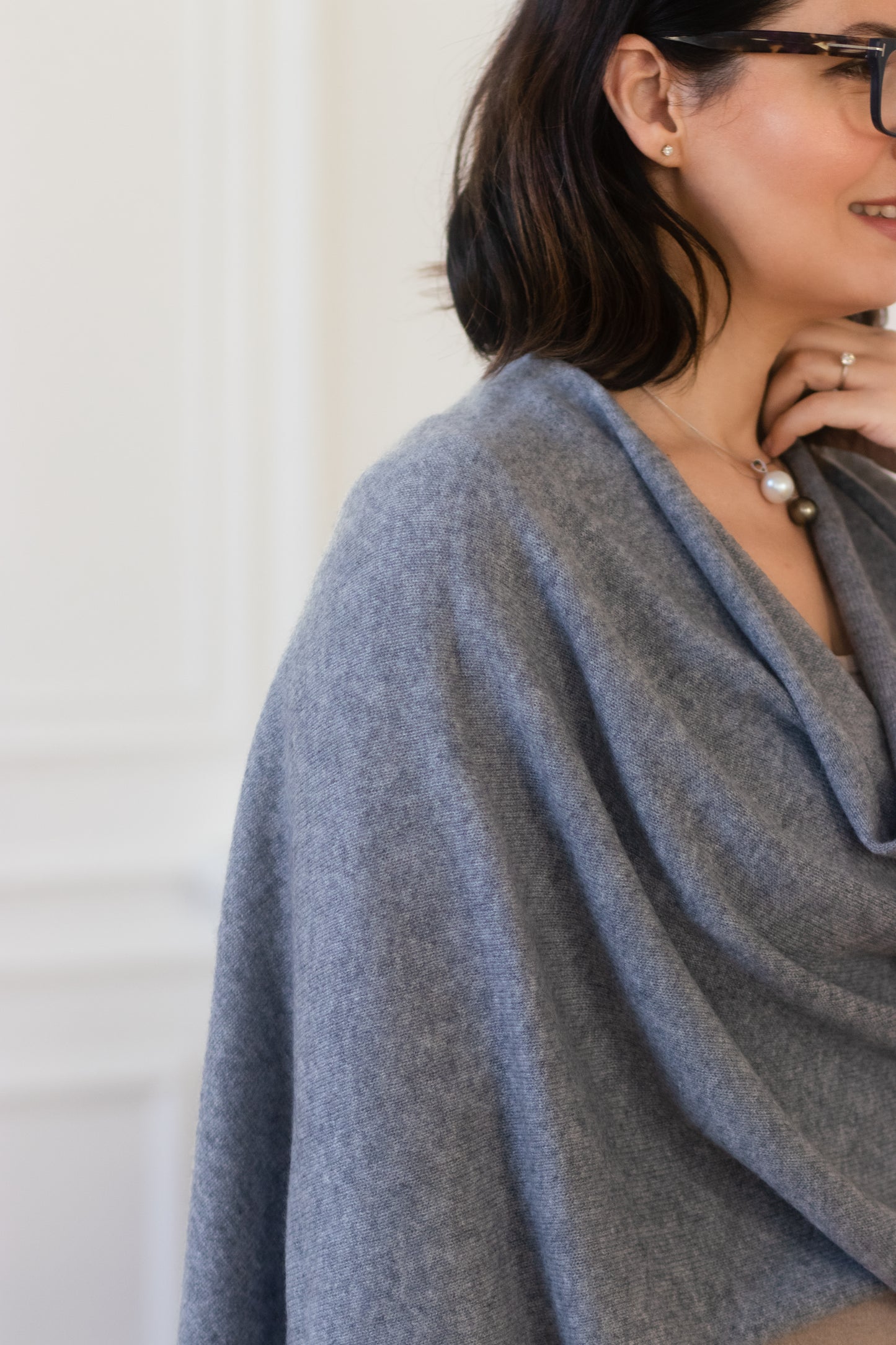 Pure Cashmere Shawl - Gray