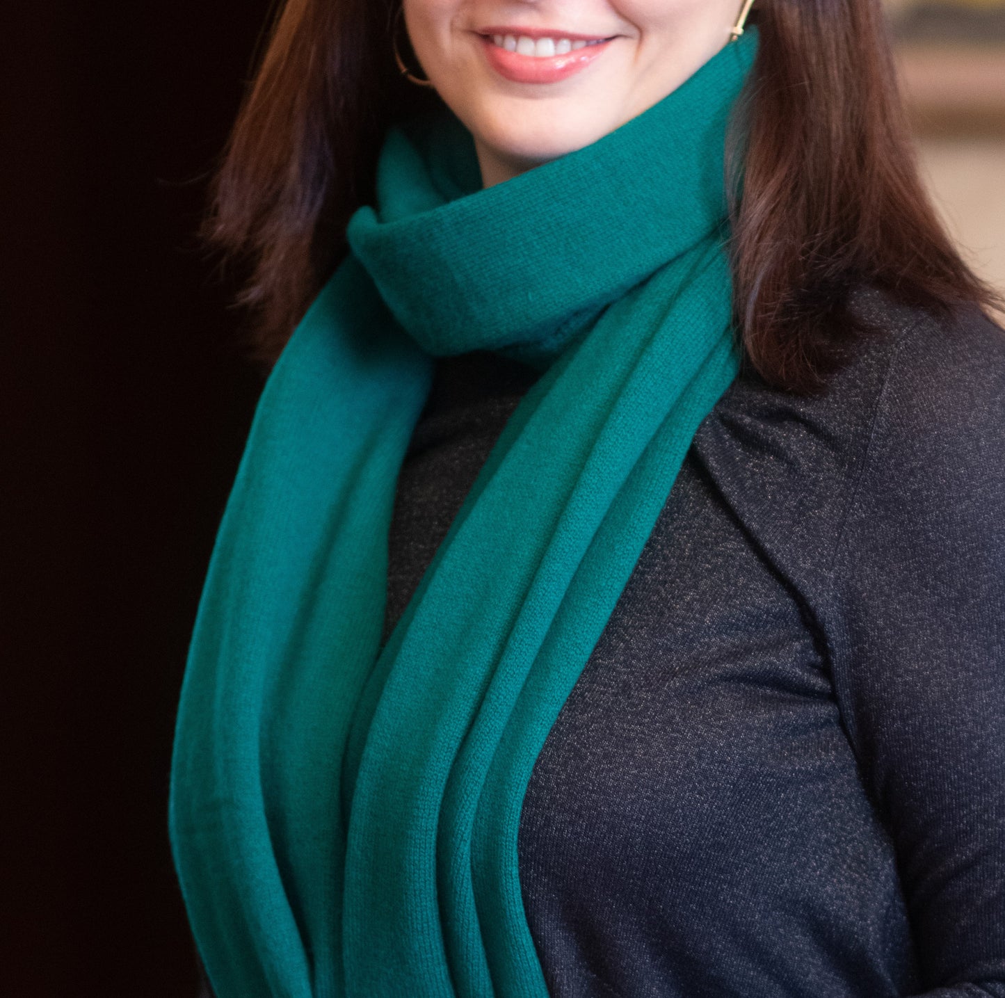 Cashmere Wool Giant Scarf - Green
