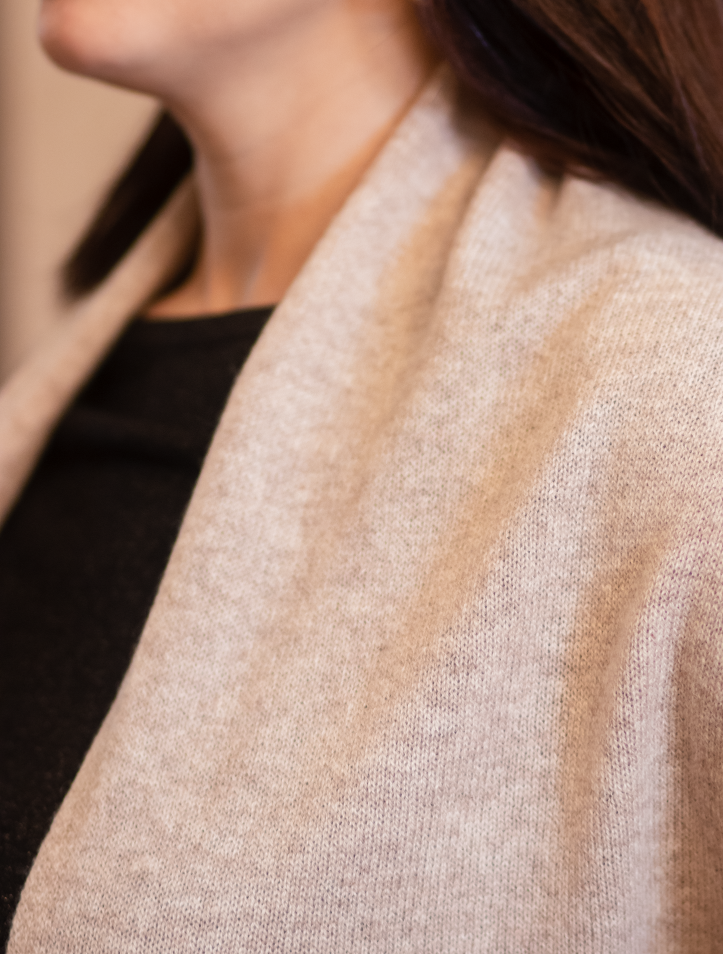 Cashmere Wool Giant Scarf - Oatmeal