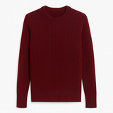 Maroon cashmere wool sweater on a white background