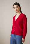 Cashmere Wool Short Cardigan - Red