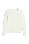 White ribbed sweater on a white background
