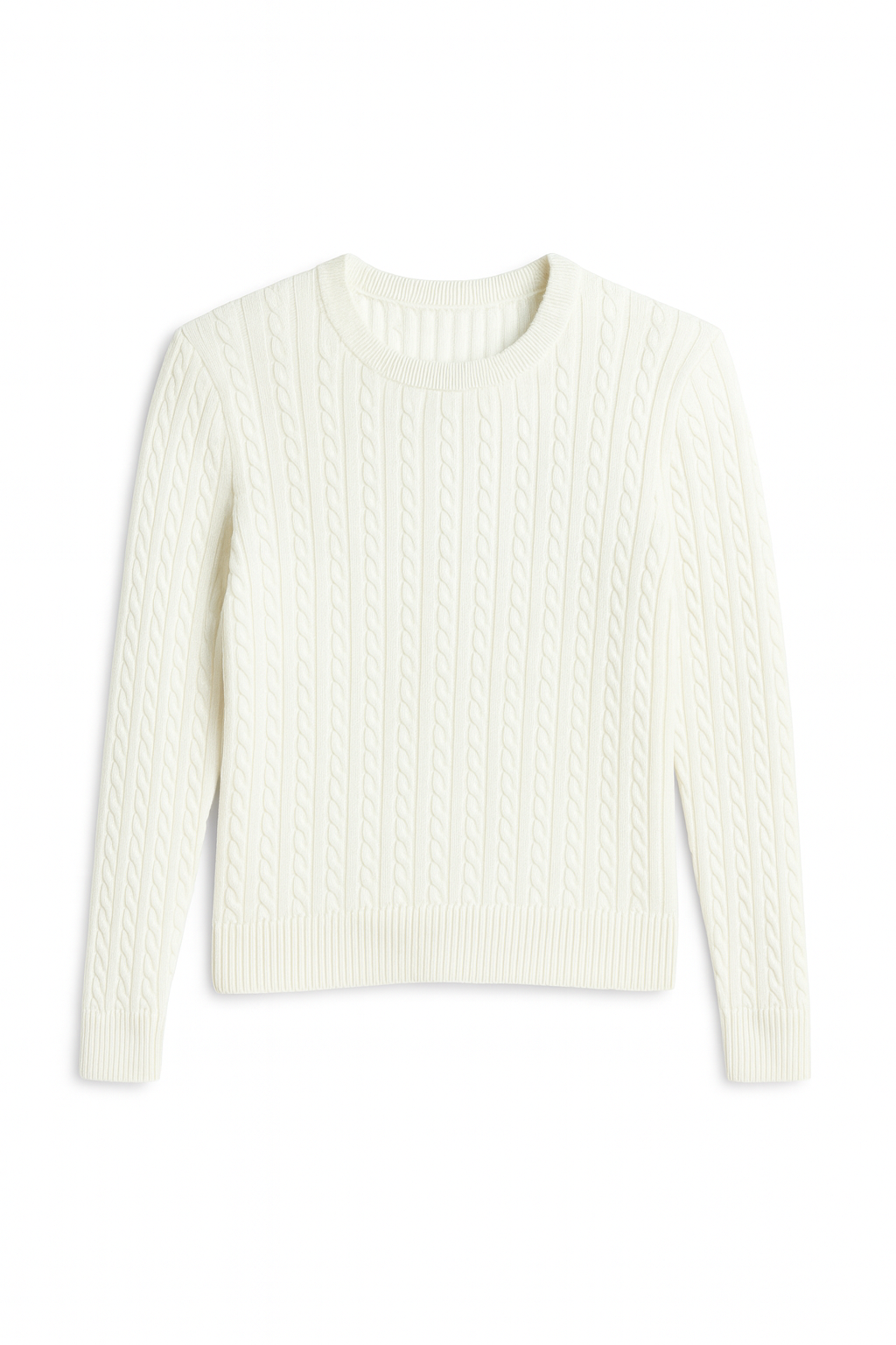 White ribbed sweater on a white background