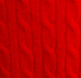 close-up red cashmere knit fabric