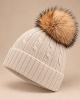 Cable-Knit Hat with Pompom