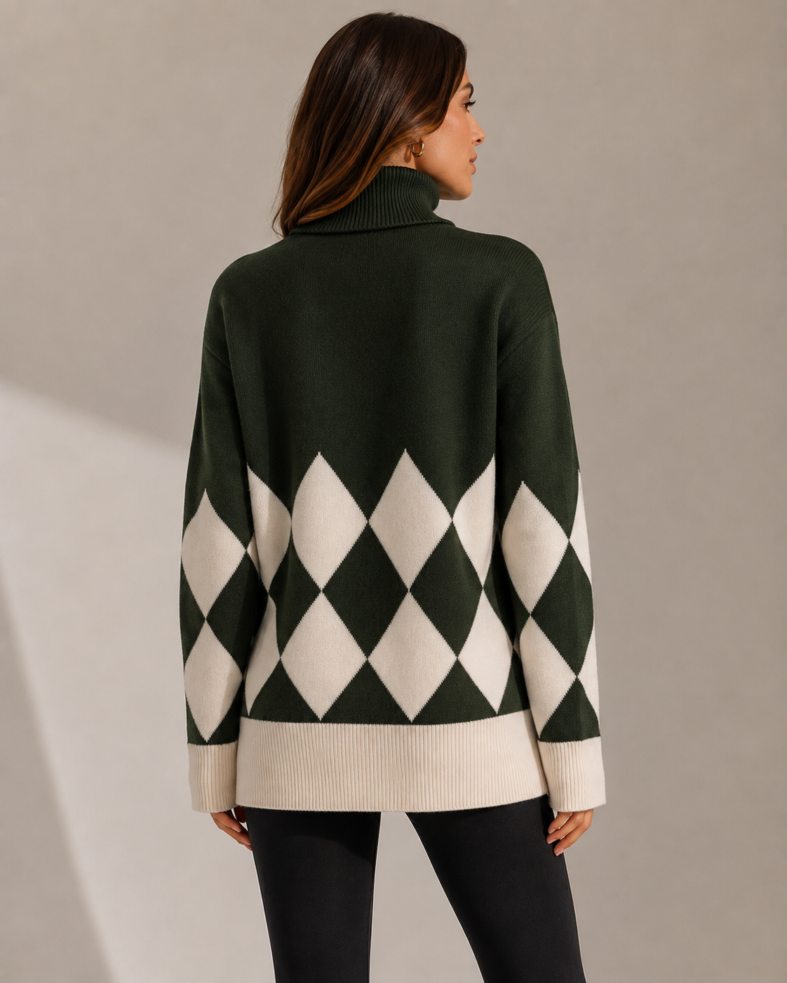 Argyle Turtleneck Sweater