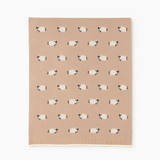 Cotton Baby Blanket with Sheep - Beige