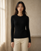 Cotton Cable Crewneck - Black