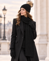 Cable-Knit Hat with Pompom