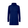 Blue cashmere wool turtleneck dress on a white background