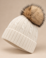 Cable-Knit Hat with Pompom