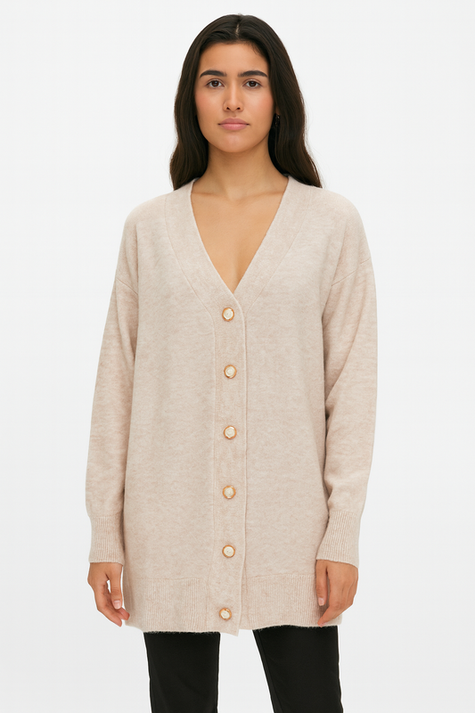 Cashmere Wool Long Cardigan