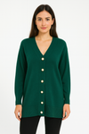 Cashmere Wool Long Cardigan - Green