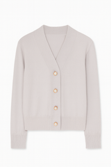 Cashmere Wool Short Cardigan - Gray