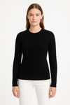 Cotton Cable Crewneck - Black