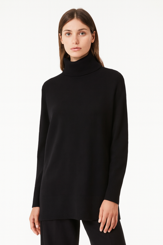 Cashmere Wool Long Turtleneck