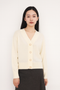 Cashmere Wool Short Cardigan - Cream