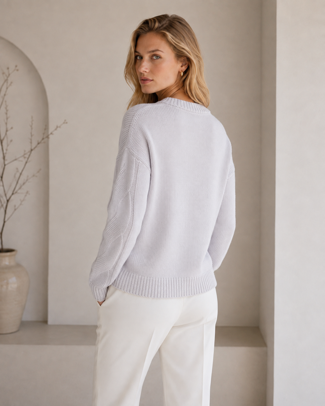 Large Cable Crewneck