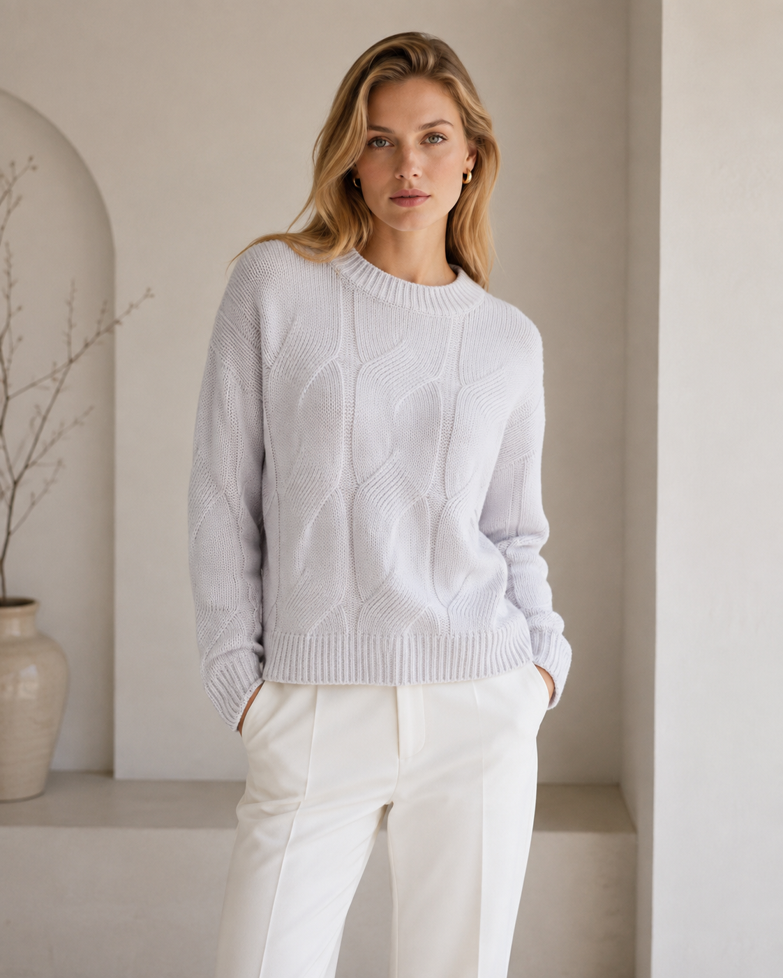 Large Cable Crewneck