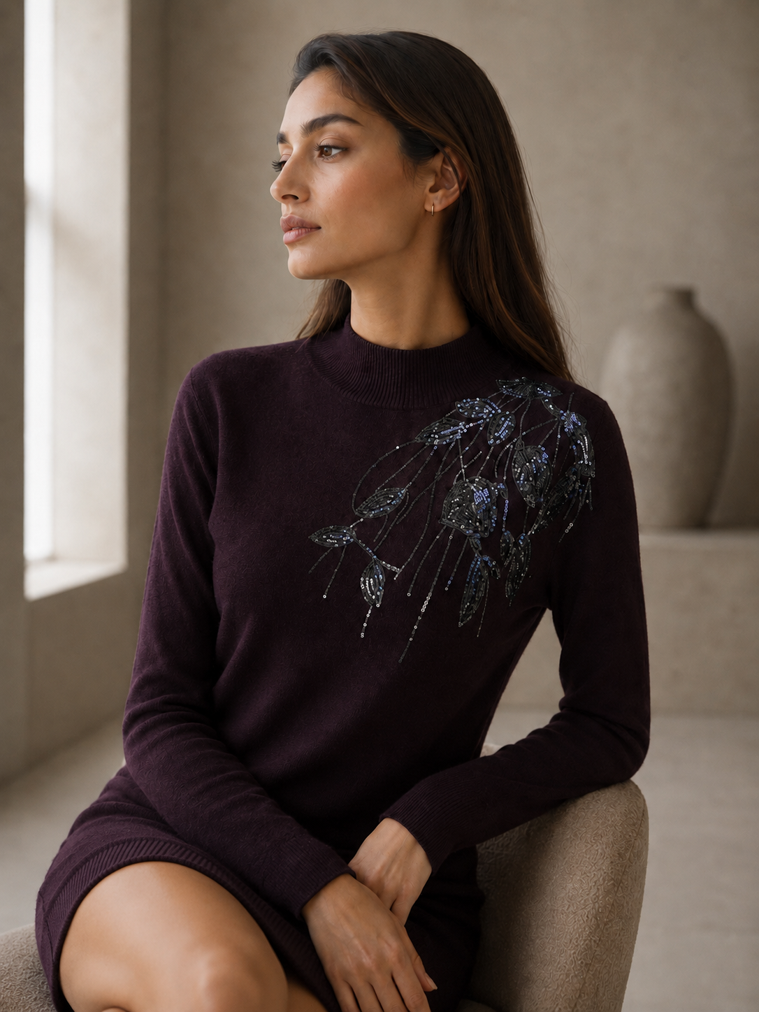 Sequin Emblellished Dress