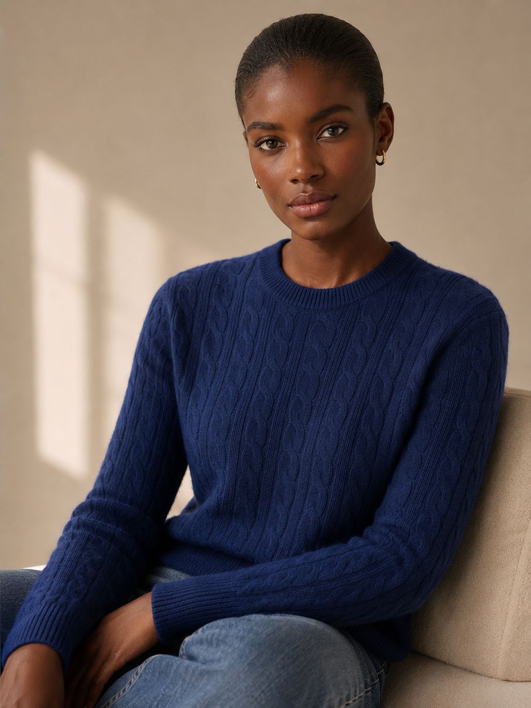 Cable Crewneck Unisex Sweater