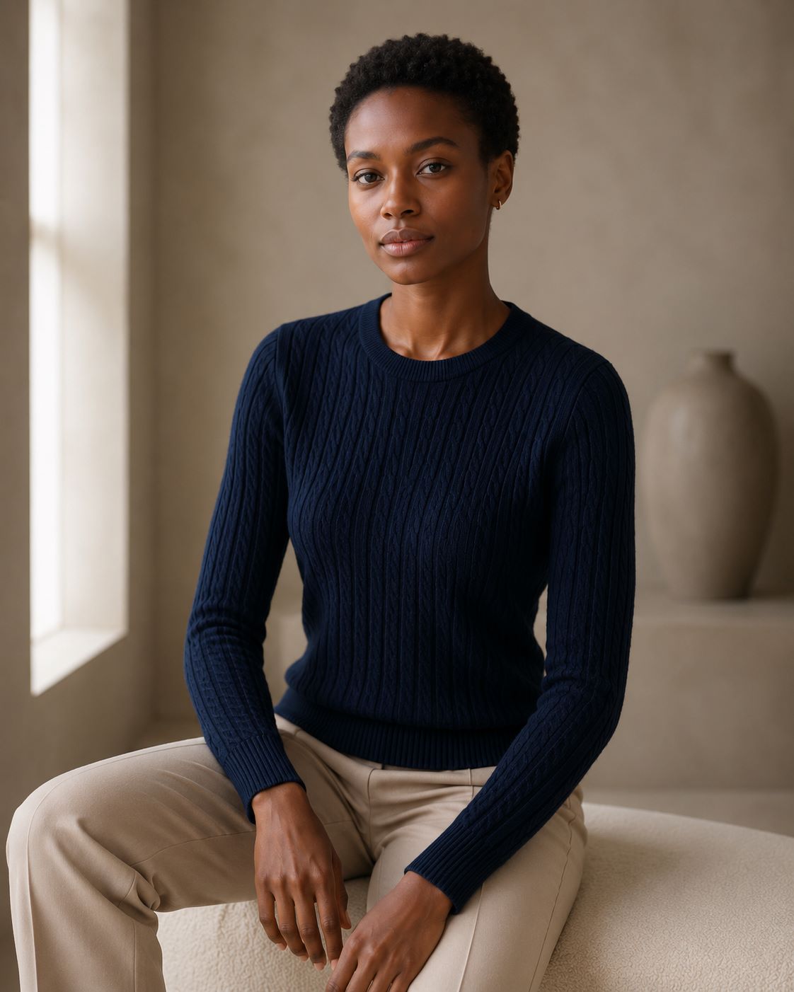 Cable Crewneck