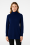 Cashmere Wool Long Turtleneck - Navy