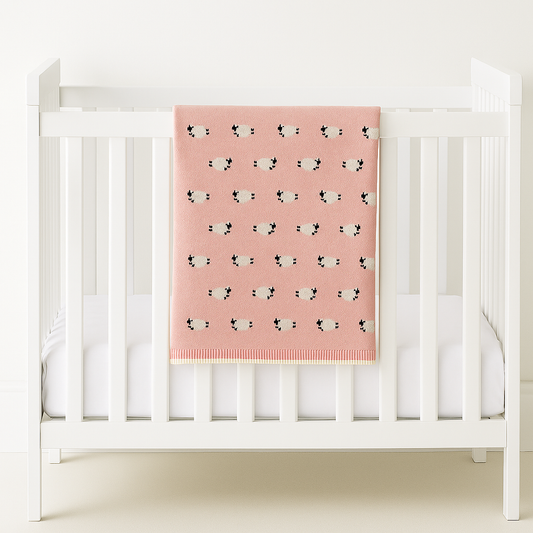 Cotton Baby Blanket with Sheep
