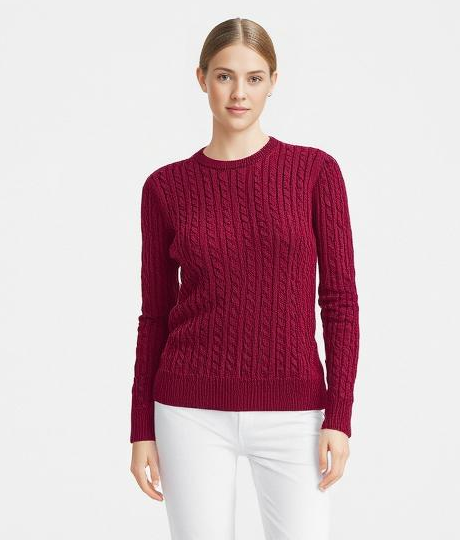 Cotton Cable Crewneck
