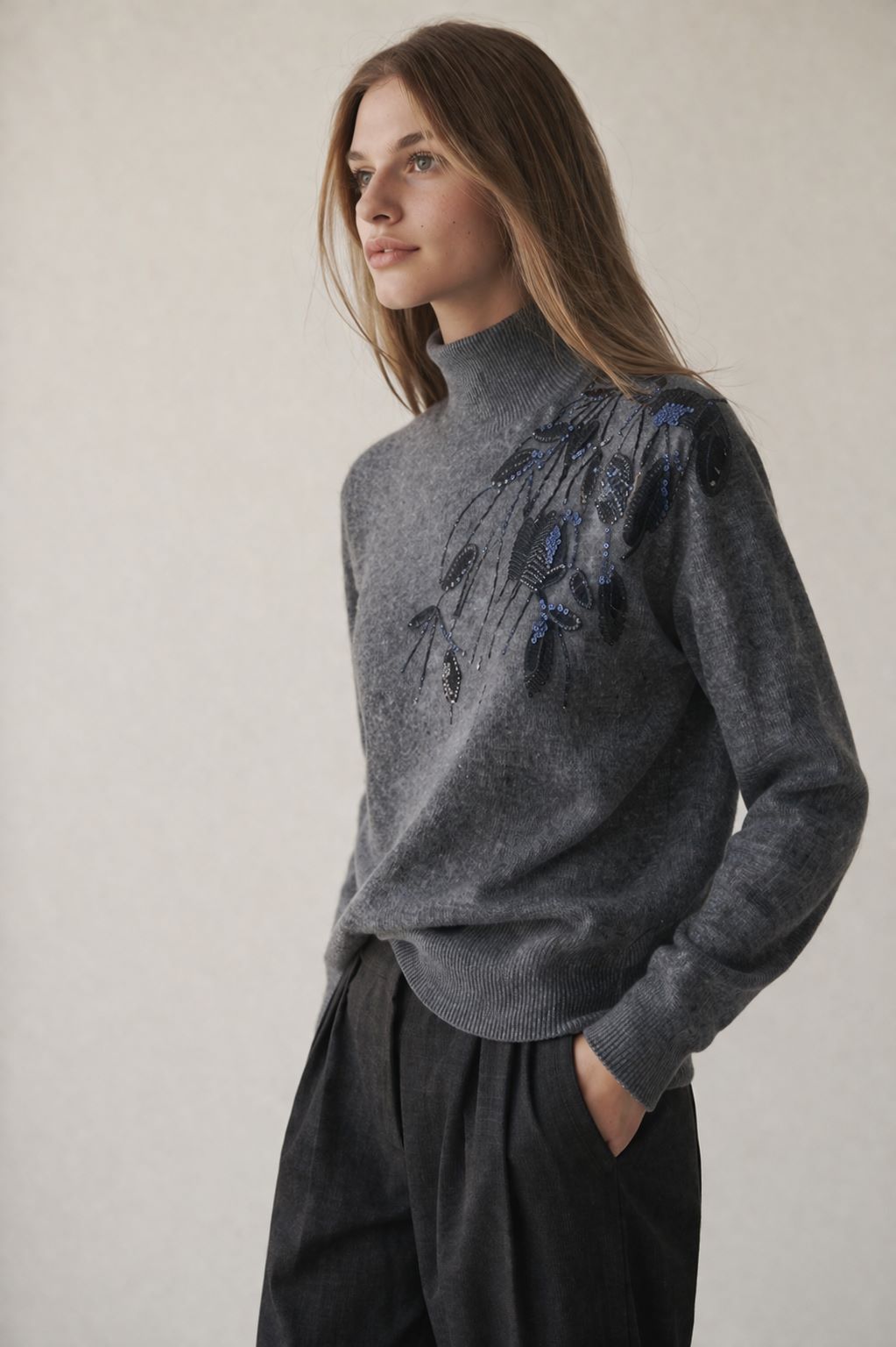 Sequin Emblellished Sweater close look
