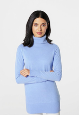 Cashmere Wool Long Turtleneck - Aqua