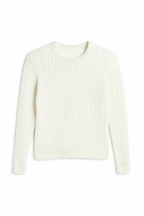 White ribbed sweater on a white background
