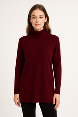 Cashmere Wool Long Turtleneck - Aqua