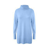 Light blue turtleneck dress on a white background